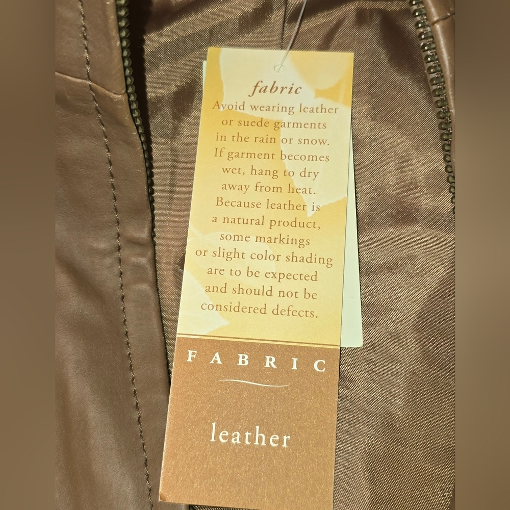 Coldwater Creek NWT Leather Blazer/Jacket Women's Sz Petite Medium - Picture 7 of 10